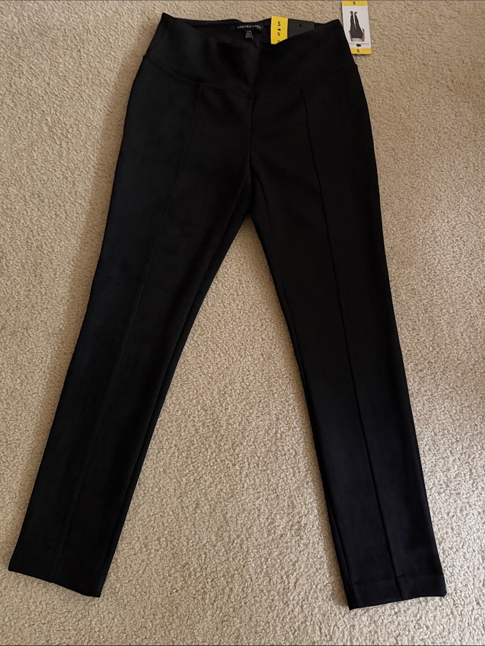 NWT Andrew Marc Black Ponte Slim Ankle Pants S